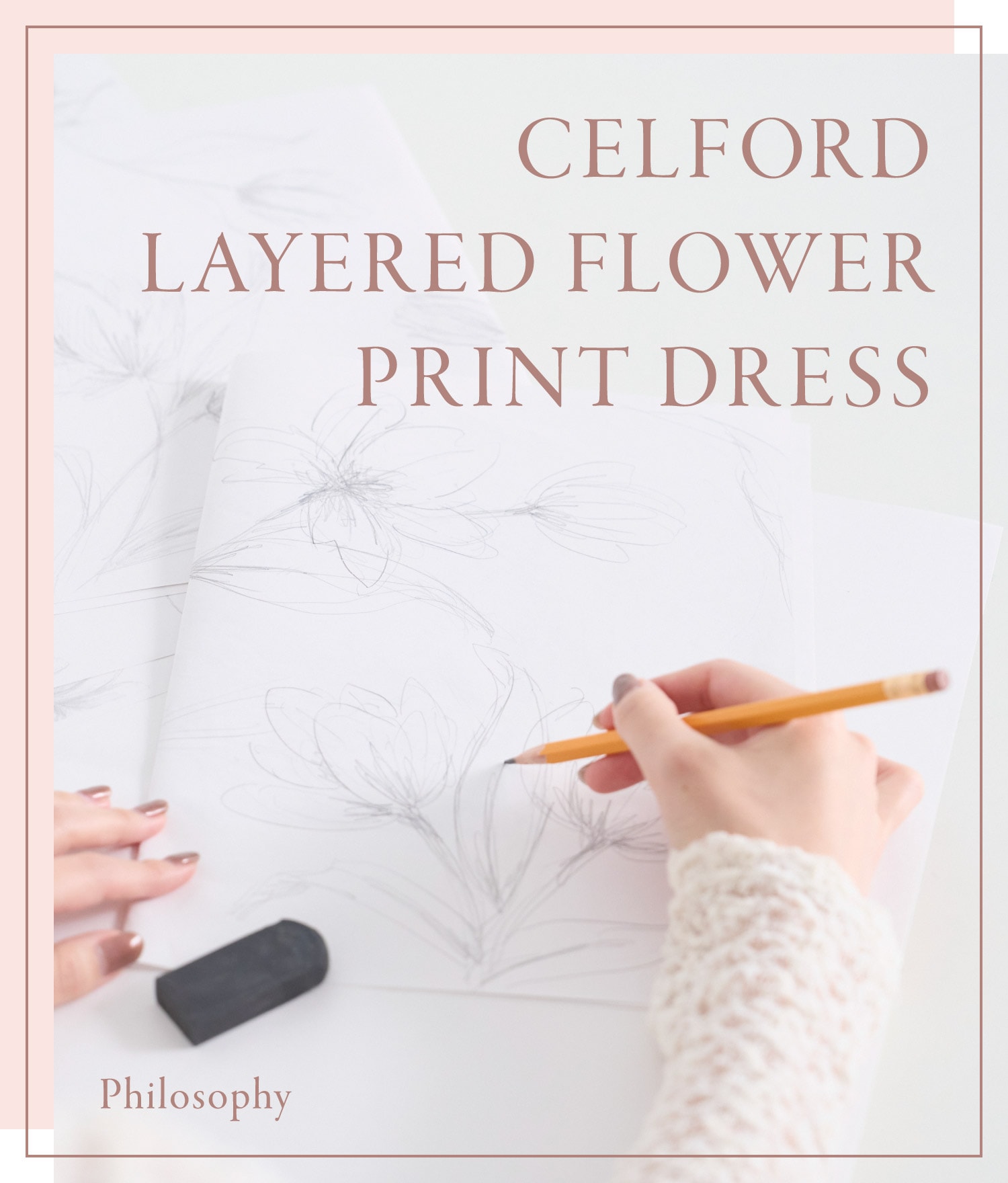 CELFORD LAYERED FLOWER PRINT DRESS