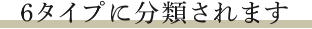  6タイプに分類されます