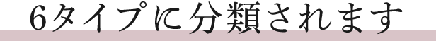  6タイプに分類されます