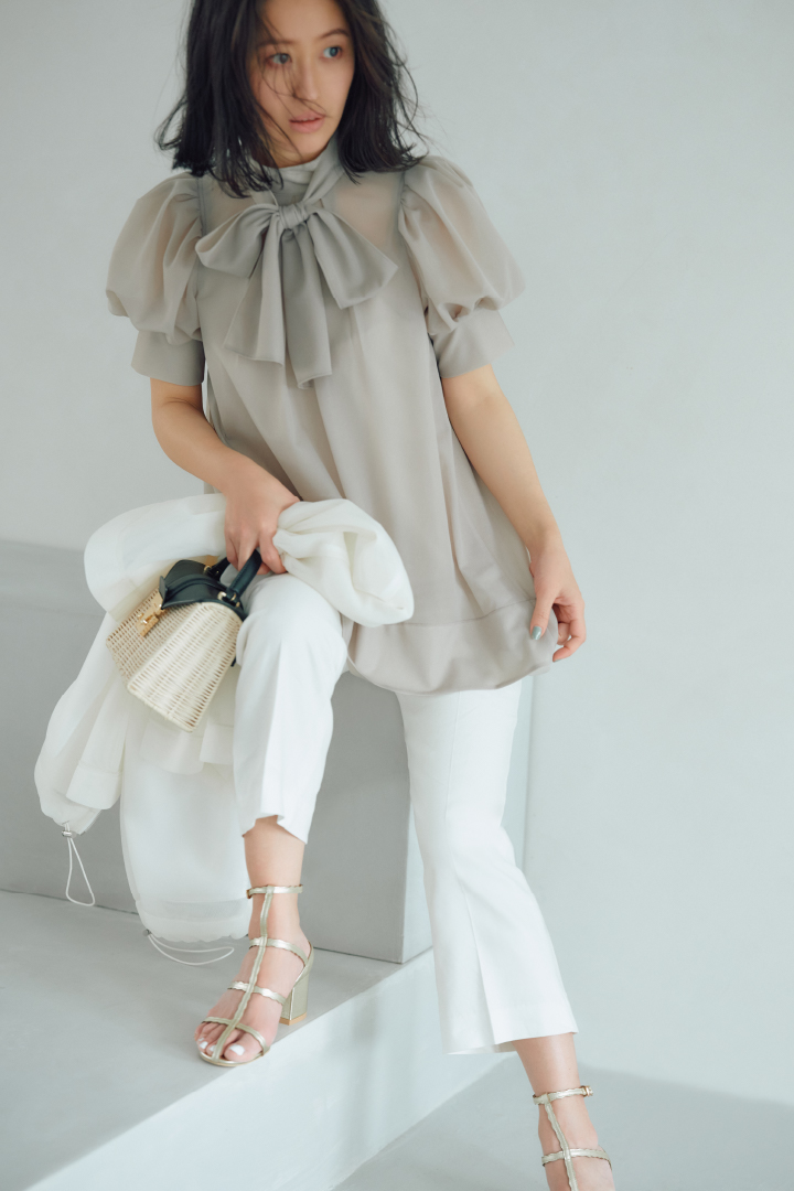 Khaki Ribbon Blouse