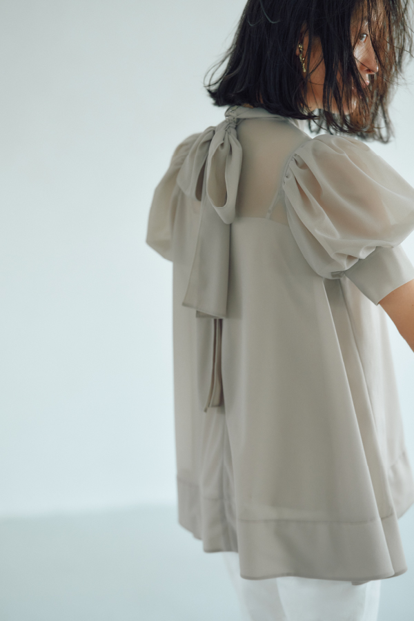 Khaki Ribbon Blouse