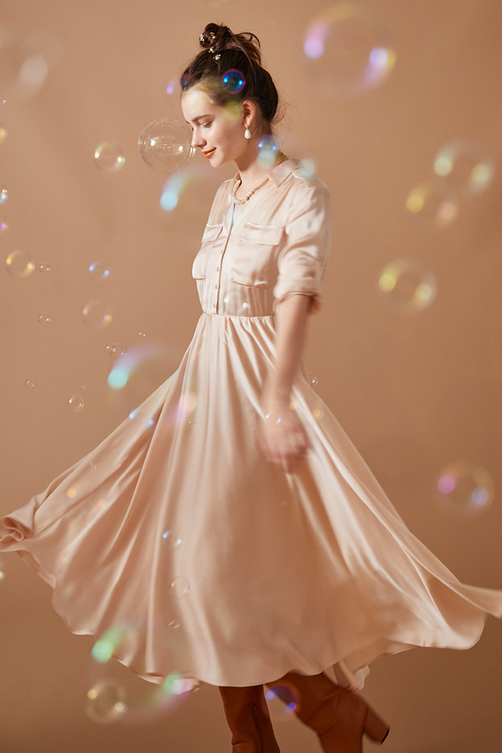 セルフォード 2024AW ブラッシュレースワンピース ピンクベージュ 38 celford セルフォード ブラッシュレースワンピース ピンク 38 レース