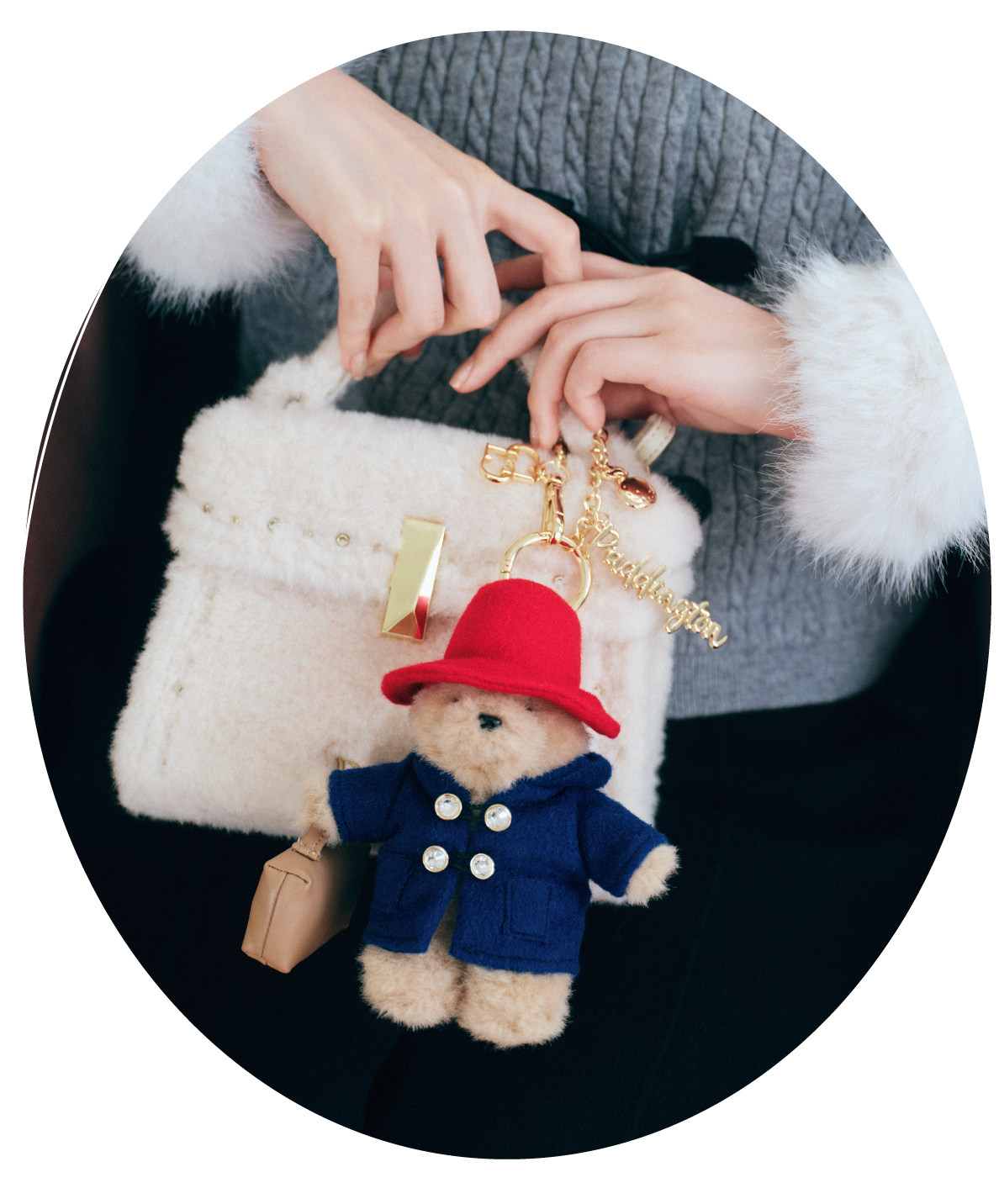 アイボリー色の【パディントン™×CELFORD】【リュタン】ビジュースタッズボアポシェットの商品画像