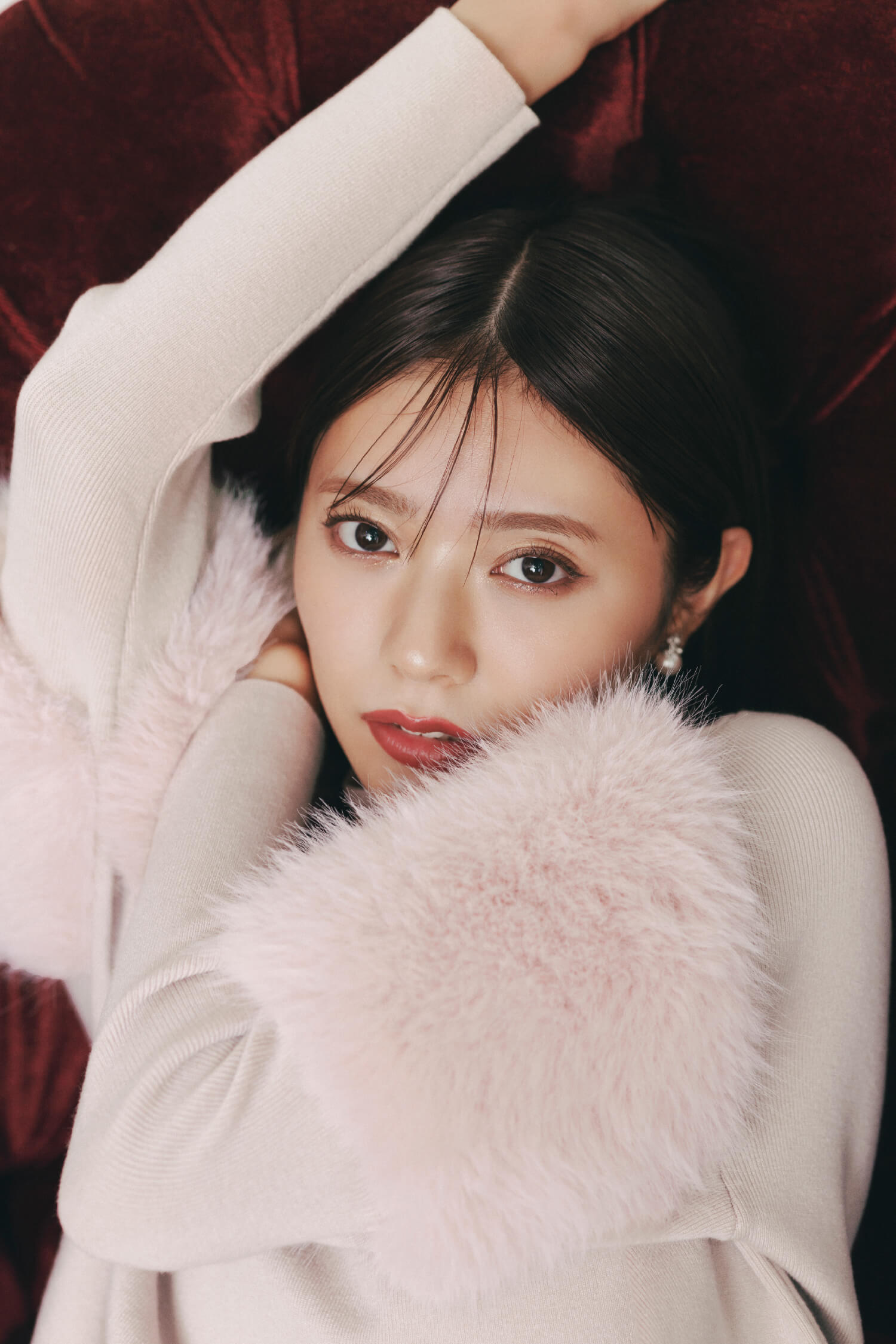 ファードッキングニット ピンク着用イメージ