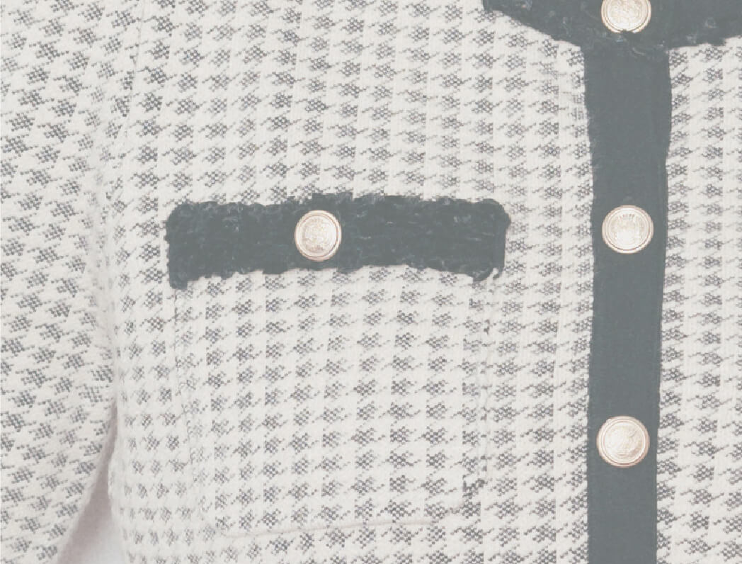 ツイード風ニットドレス チェック柄　拡大イメージ