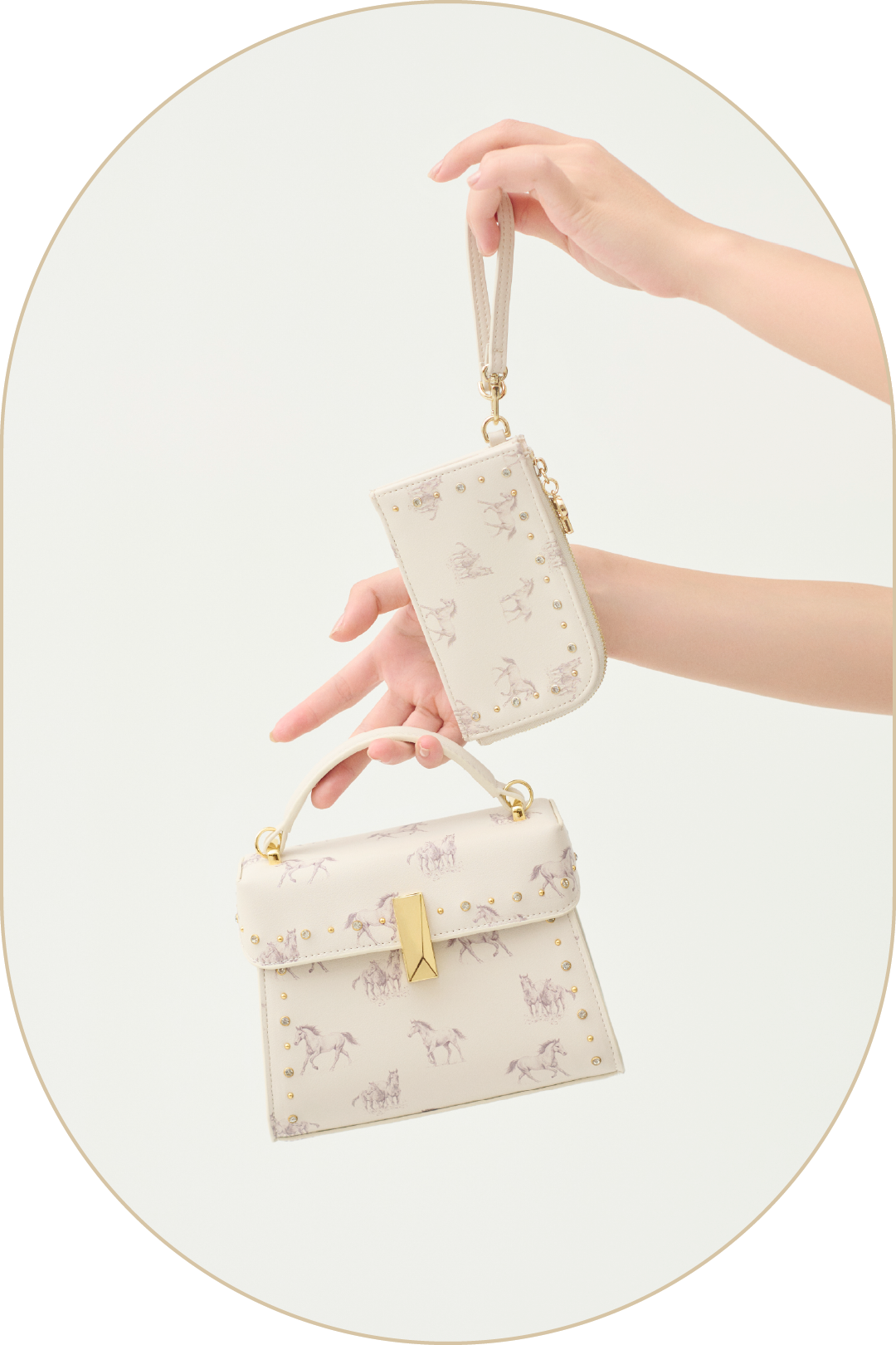 【リュタン】ビジュースタッズポシェットと【リュタン】ビジュースタッズフラグメントケースの商品イメージ画像