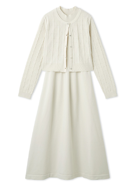 ツイード風ニットドレス チェック商品イメージ