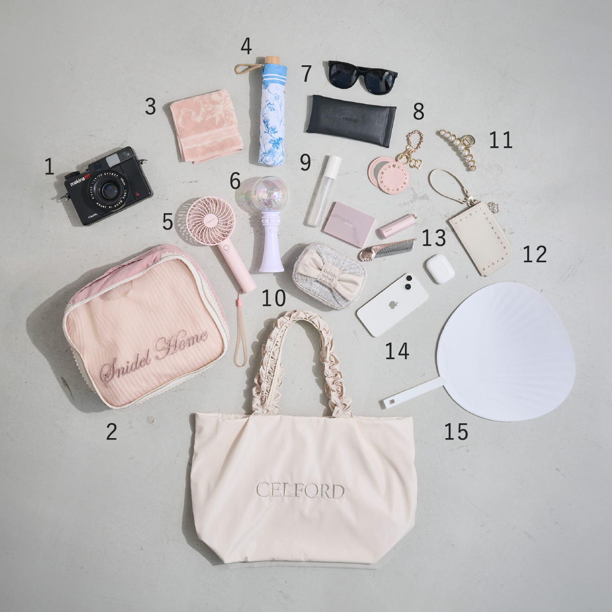 【プリュム】フリルラメ刺繍トートバッグ（wide）の中身の商品リスト