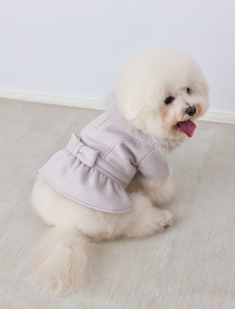 Fur Collar Coat を使った DOG & CAT の着用イメージ