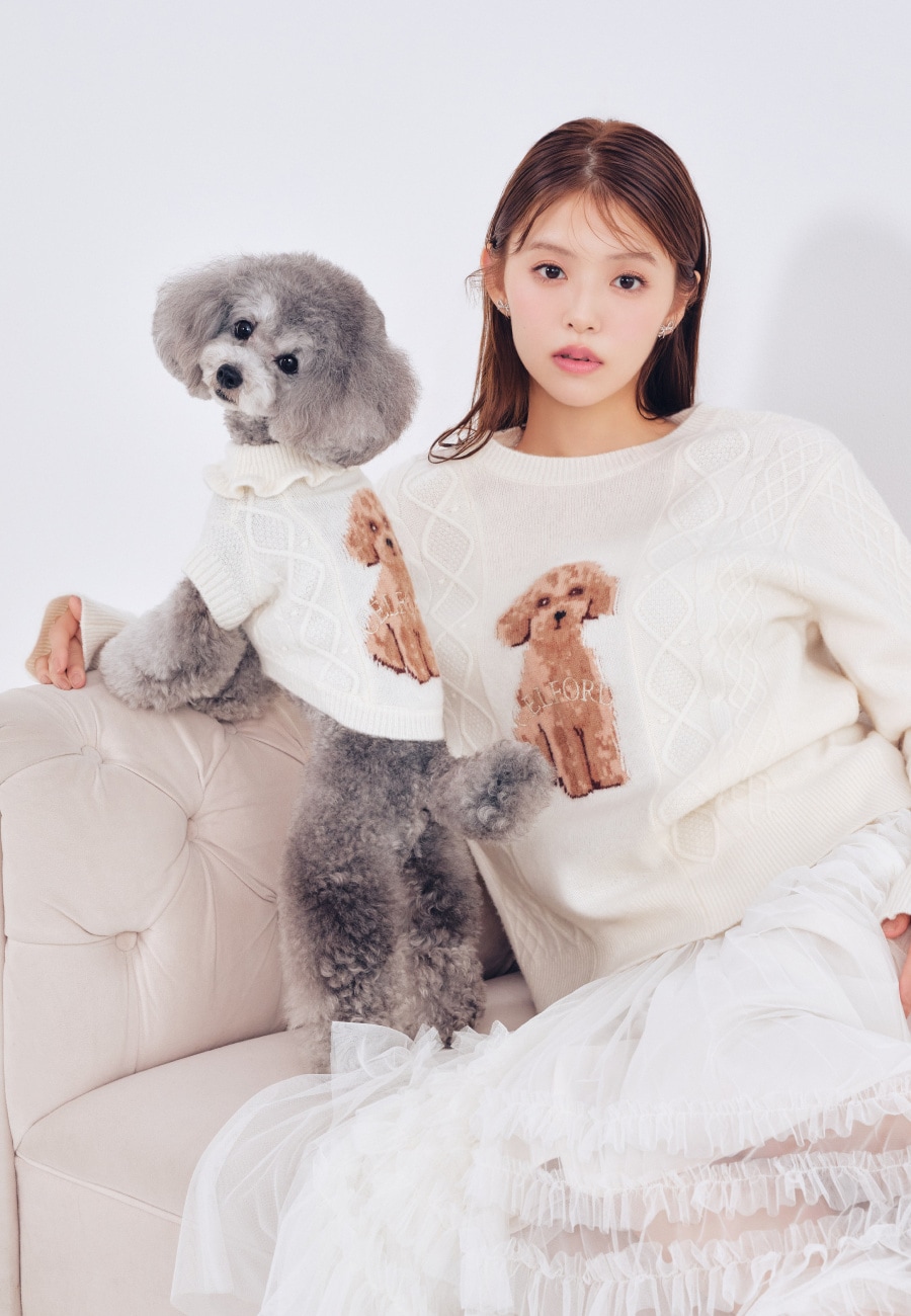 Floral Embroidered Velour Dress を使った DOG & CAT の着用イメージ