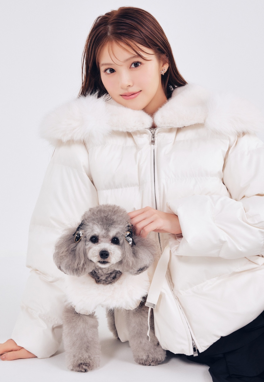 Checked Jacquard Knit Top を使った DOG & CAT の着用イメージ